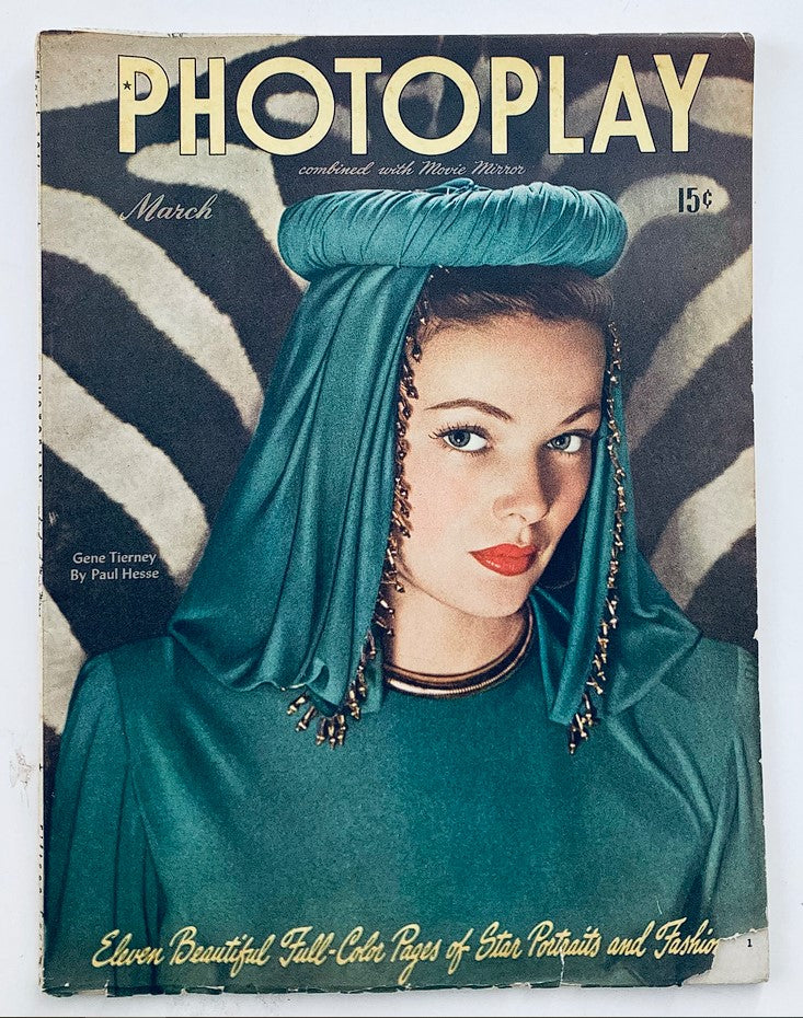 VTG Photoplay Magazine March 1946 Vol 28 #4 Gene Tierney Cover No Label