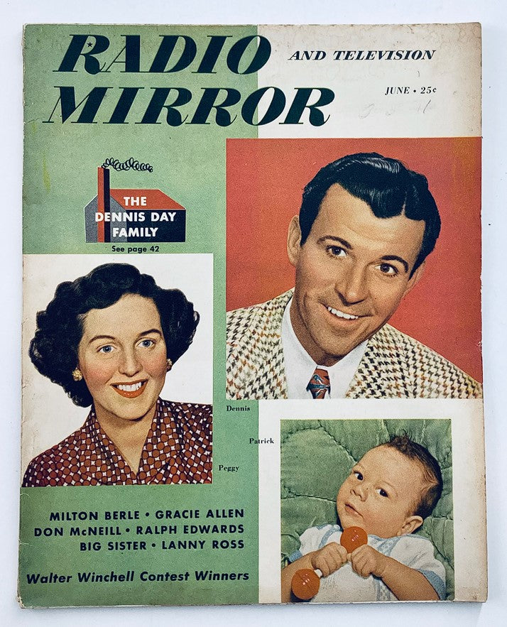 VTG Radio & TV Mirror Magazine June 1949 The Dennis Day Family No Label