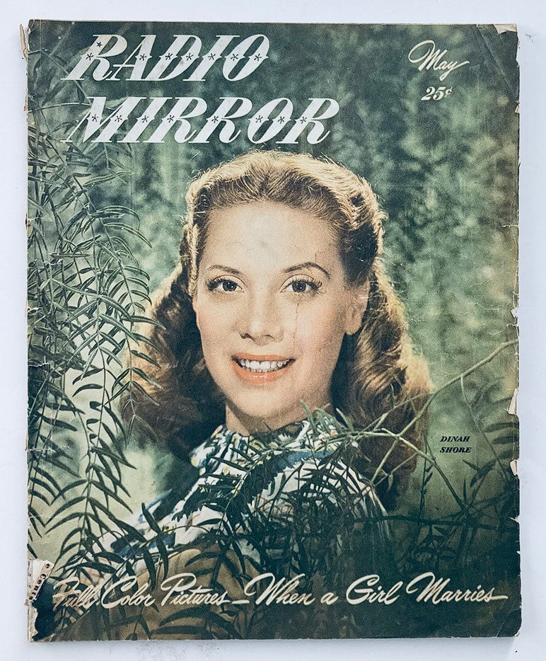 VTG Radio Mirror Magazine May 1947 Dinah Shore Color Portrait No Label