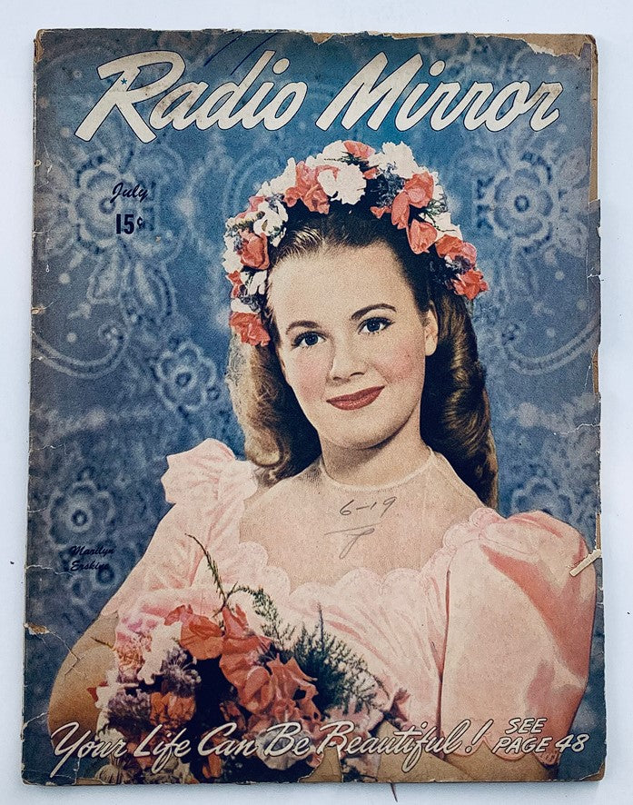 ﻿VTG Radio Mirror Magazine July 1946 Vol 26 No. 2 Marilyn Erskine No Label