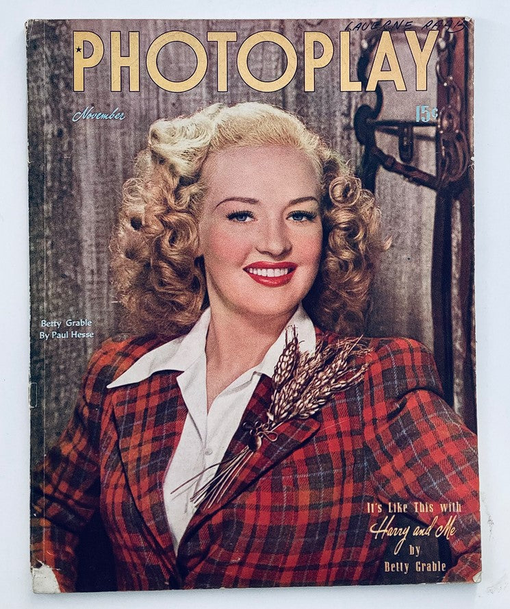 VTG Photoplay Magazine November 1946 Vol 29 #6 Betty Gable No Label