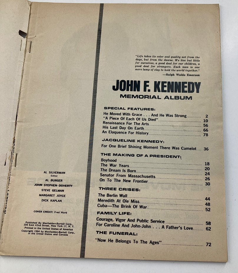 VTG 1964 John F. Kennedy Memorial Album His Life, Words and Deeds No Label