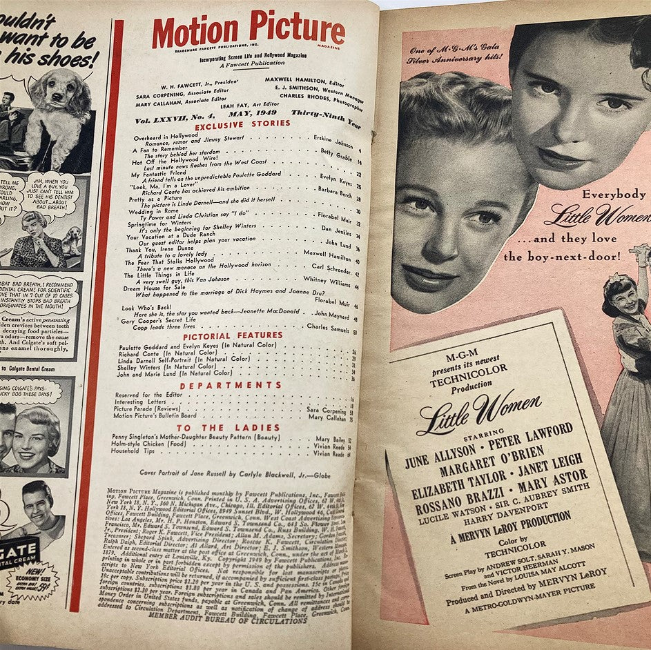 VTG Motion Picture Magazine May 1949 Vol 77 #4 Jane Russell No Label