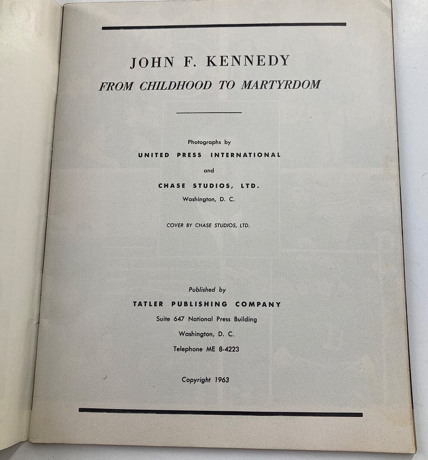 VTG 1963 John F. Kennedy From Childhood to Martyrdom No Label