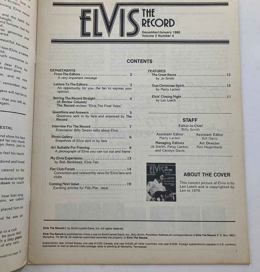 VTG The Record Magazine December 1980 Vol 2 #4 Elvis Presley No Label