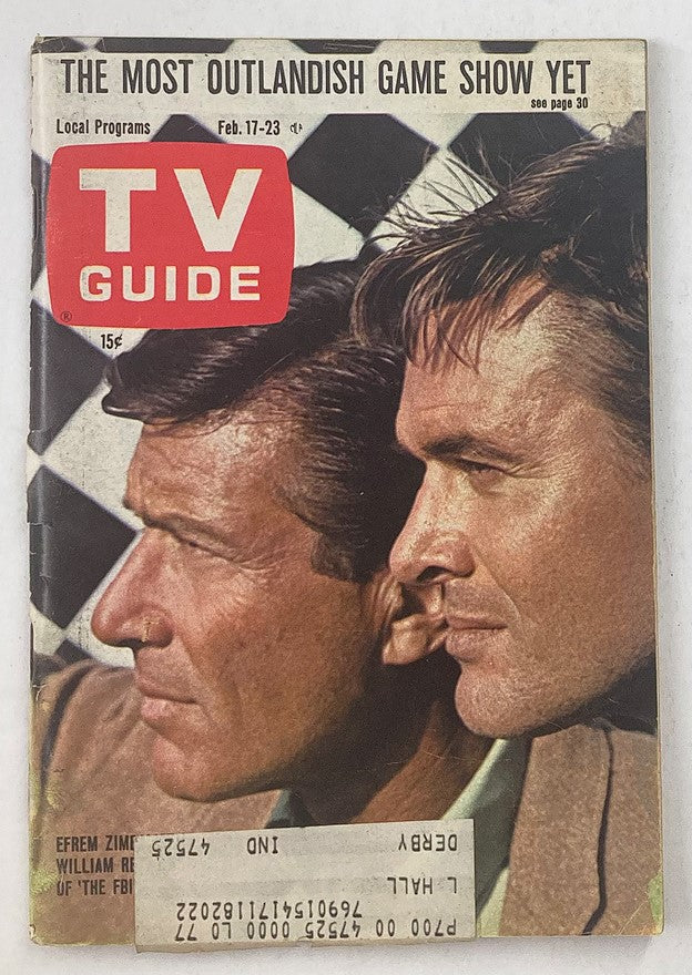 TV Guide Magazine February 17 1968 #777 Efrem Zimbalist Evansville-Paducah Ed.