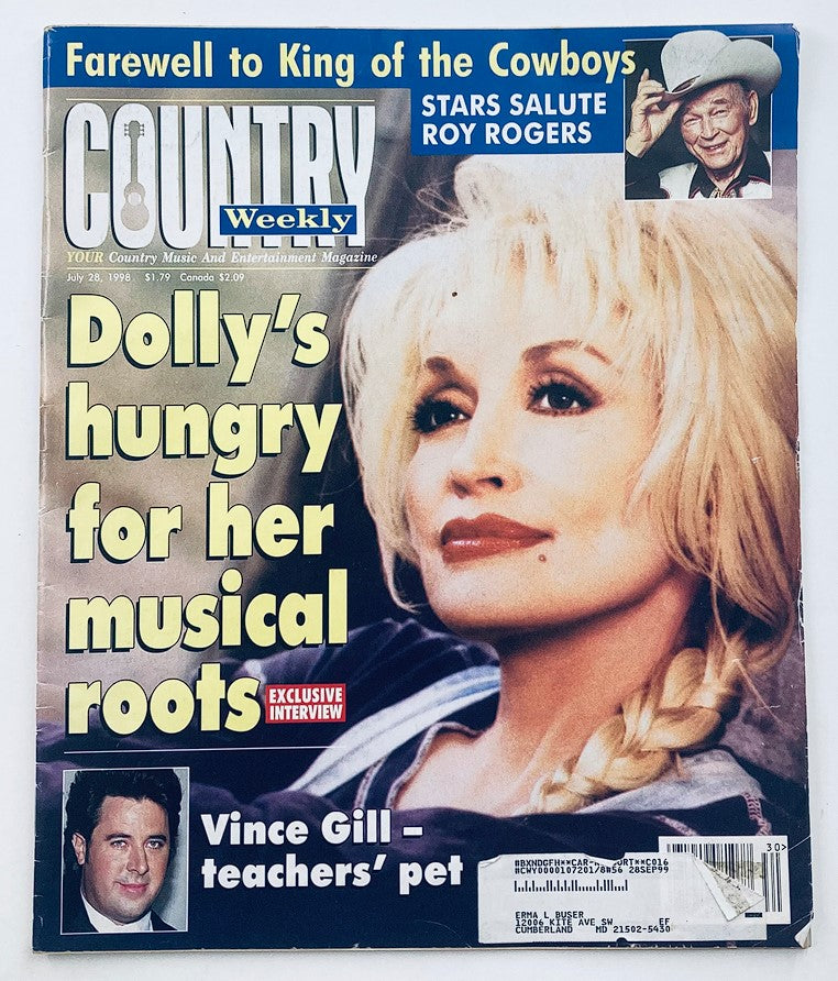 Country Weekly Magazine July 28 1998 Vol 5 #30 Dolly Parton & Vince Gill