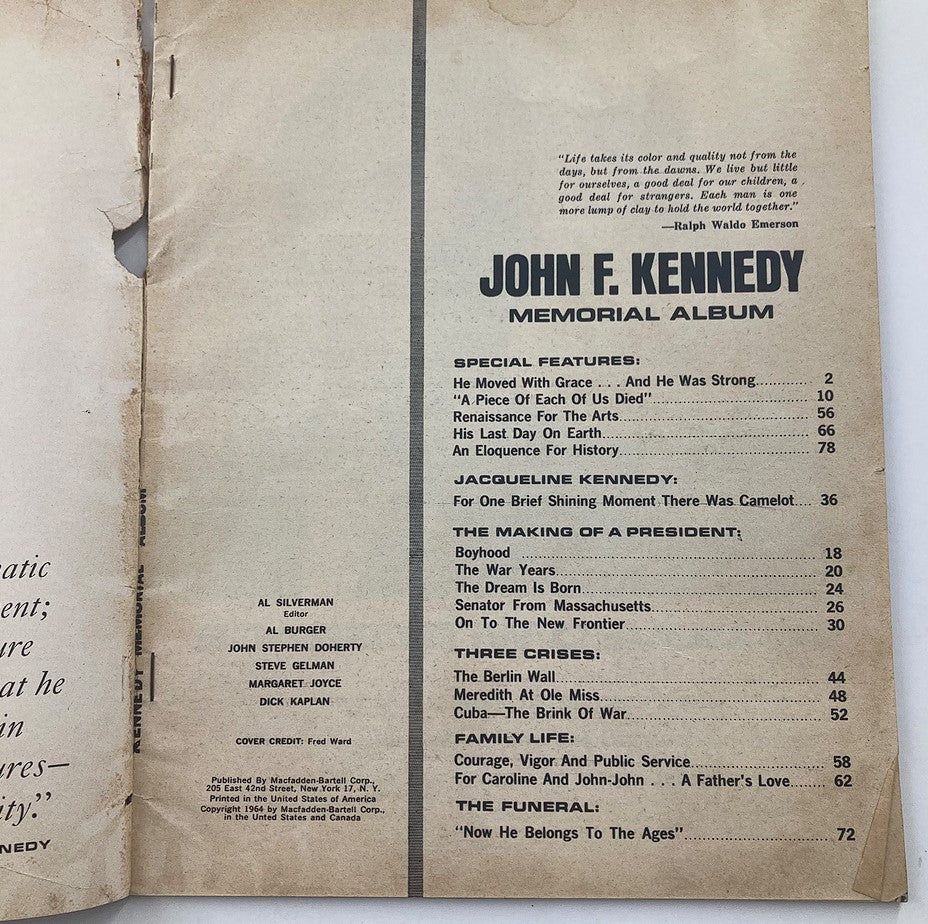 VTG 1964 John F. Kennedy Memorial Album His Life, His Words, His Deeds No Label