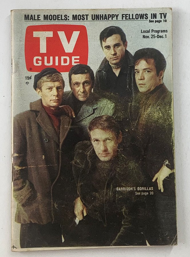 TV Guide Magazine November 25 1967 Garrison's Gorillas L.A. Metro Ed. No Label