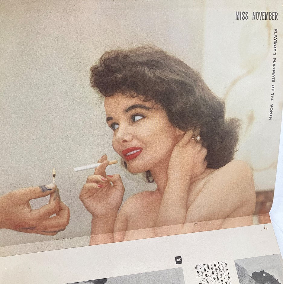 Playboy Magazine November 1956 Playmate Betty Blue w Centerfold No Label