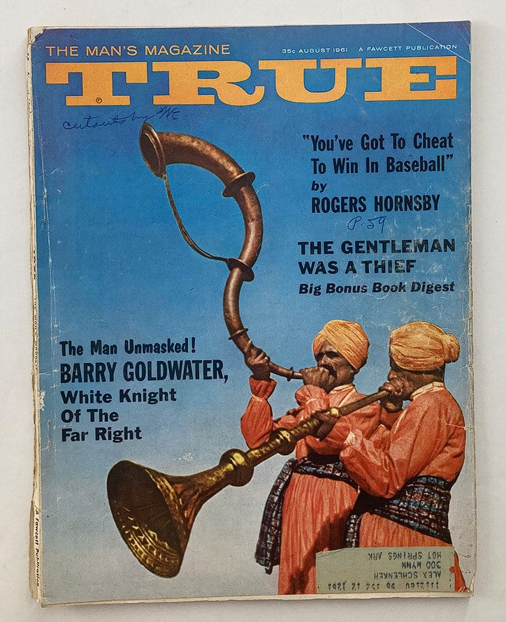 VTG True The Man's Magazine August 1961 Barry Goldwater The Man Unnmasked