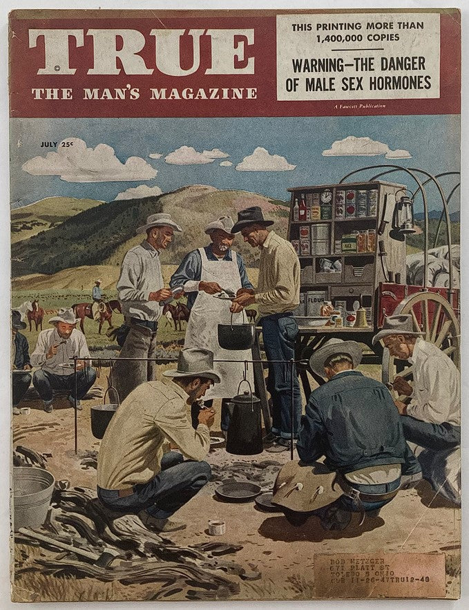 VTG True The Man's Magazine July 1948 Vol 23 #134 Chuck-Wagon Cover