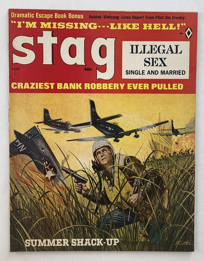 VTG Stag Magazine March 1966 Vol 17 No. 3 Craziest Bank Robbery Ever No Label