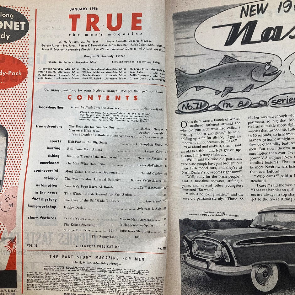 VTG True Magazine January 1956 Vol 36 No. 224 When The Nazis Invaded America