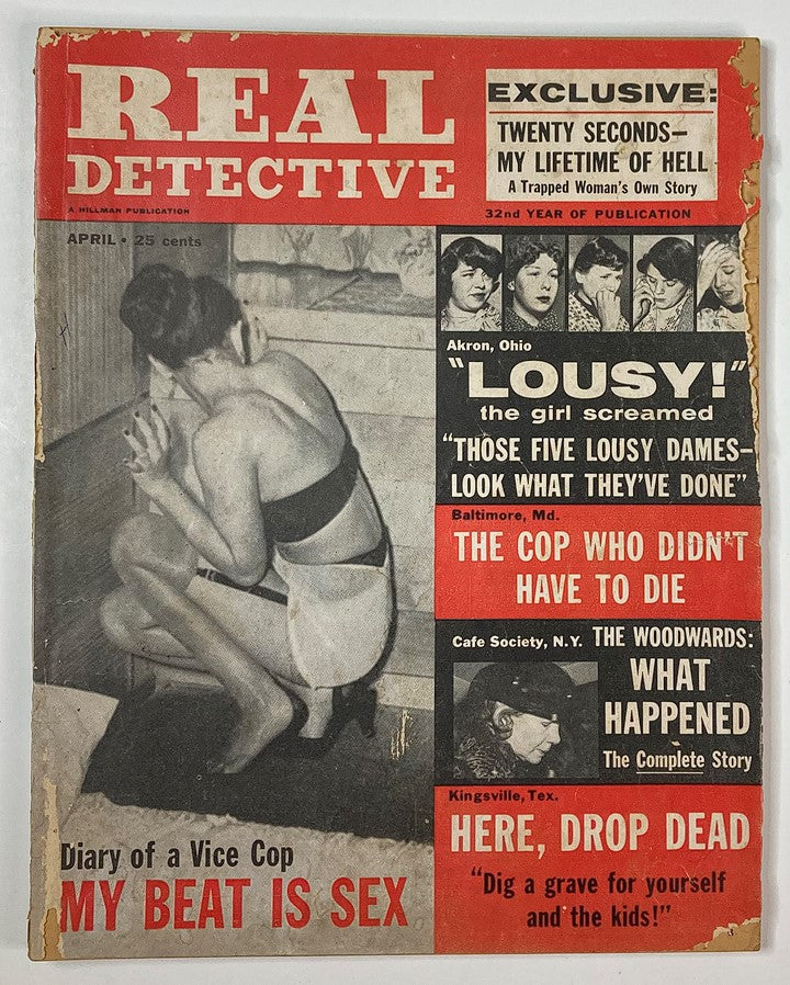 VTG Real Detective Magazine April 1956 Vol 10 #4 Diary of a Vice Cop No Label