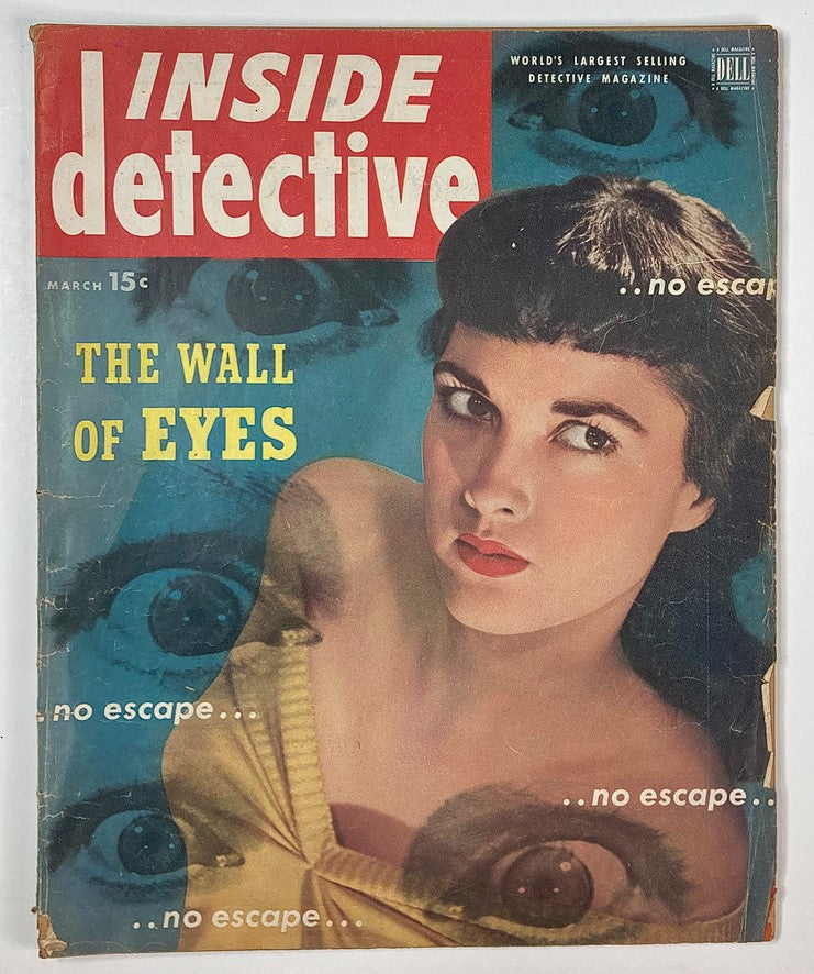 VTG Inside Detective Magazine March 1951 The Wall of Eyes No Label