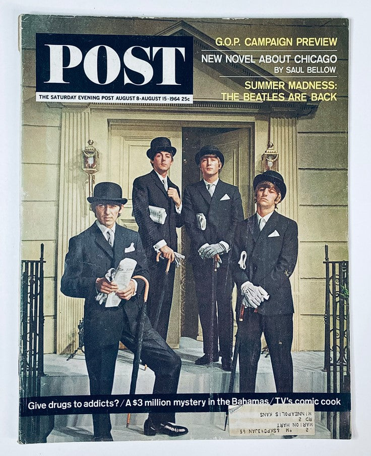 VTG The Saturday Evening Post Magazine August 15 1964 The Beatles Are Back