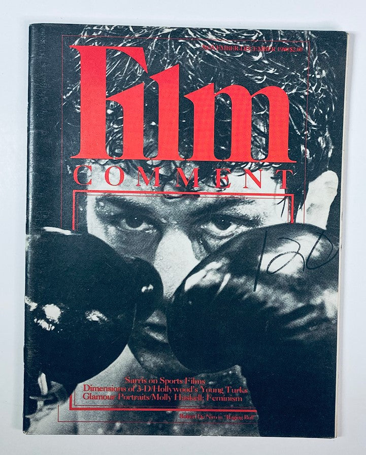 VTG Film Comment Magazine November 1980 Vol 16 #6 featuring striking cover art of Robert De Niro, showcasing the cinematic culture of the 1980s.