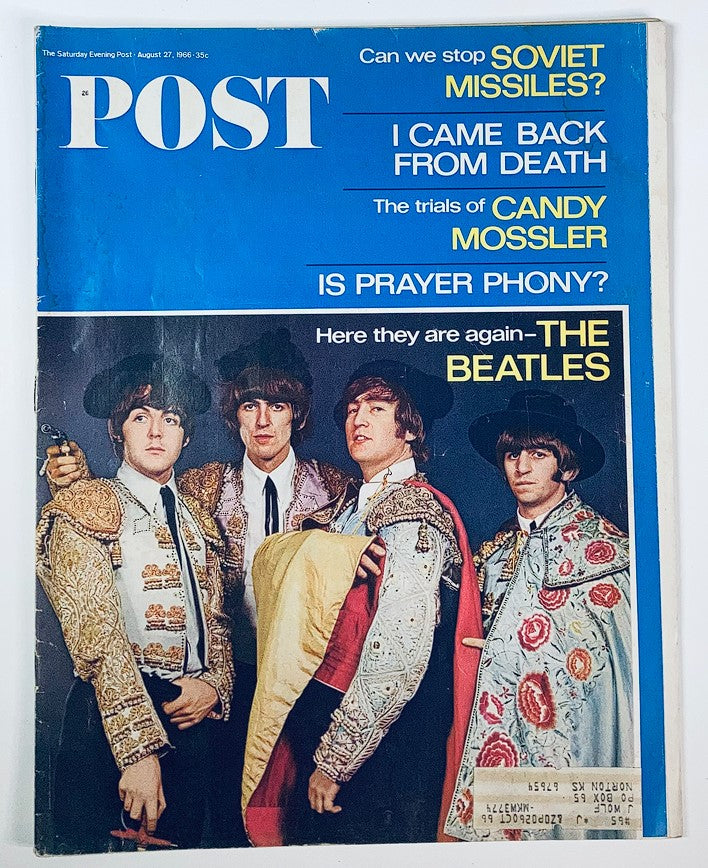 VTG The Saturday Evening Post Magazine August 27 1966 The Beatles