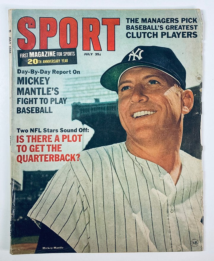 VTG Sport Magazine July 1966 Vol 42 #1 Mickey Mantle Fight To Play No Label