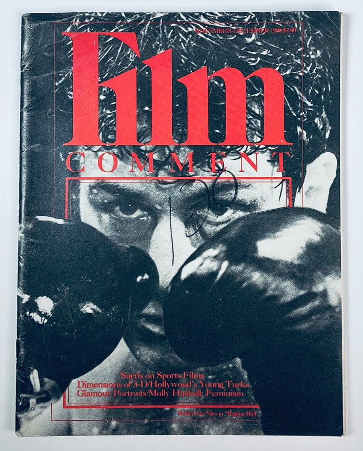 Cover of VTG Film Comment Magazine November 1980 Vol 16 #6 featuring Robert De Niro, showcasing a striking image with bold typography and themes of cinema.