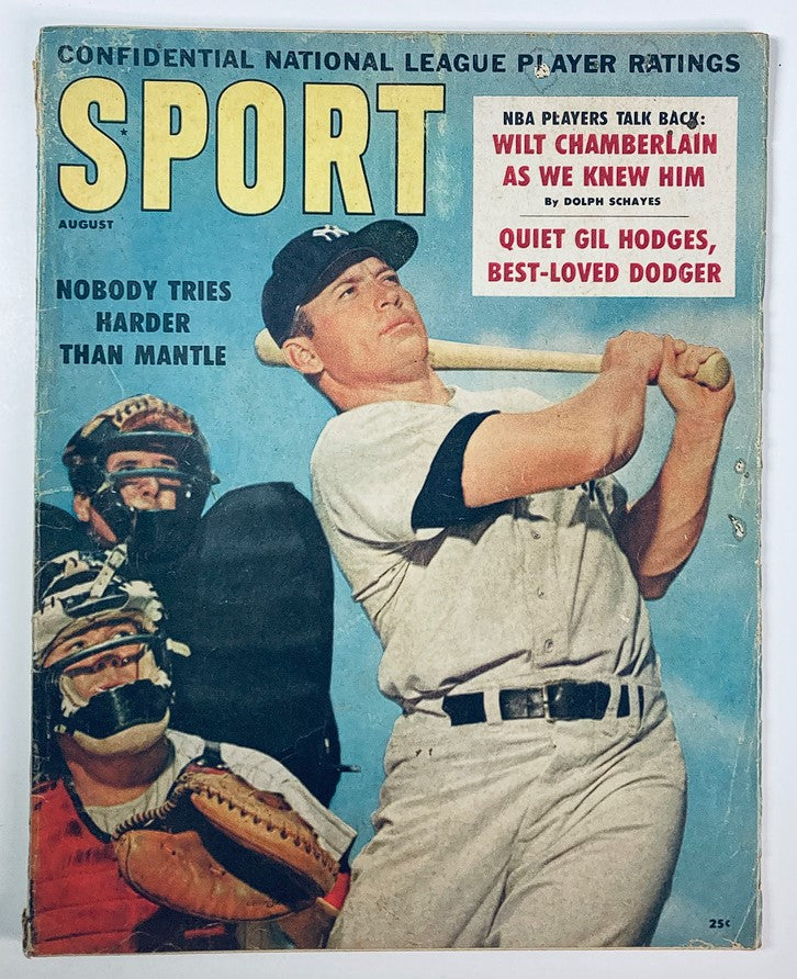 VTG Sport Magazine August 1960 Vol 30 #2 Mickey Mantle, Gil Hodges No Label