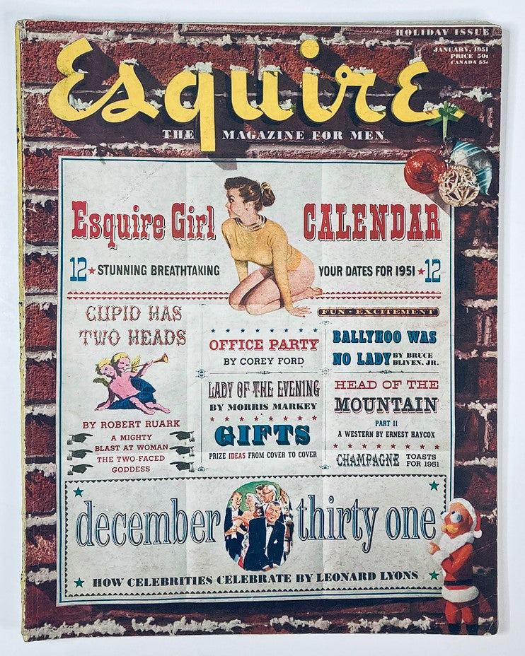 VTG Esquire Magazine January 1951 No. 206 The Esquire Girl 1951 Model No Label