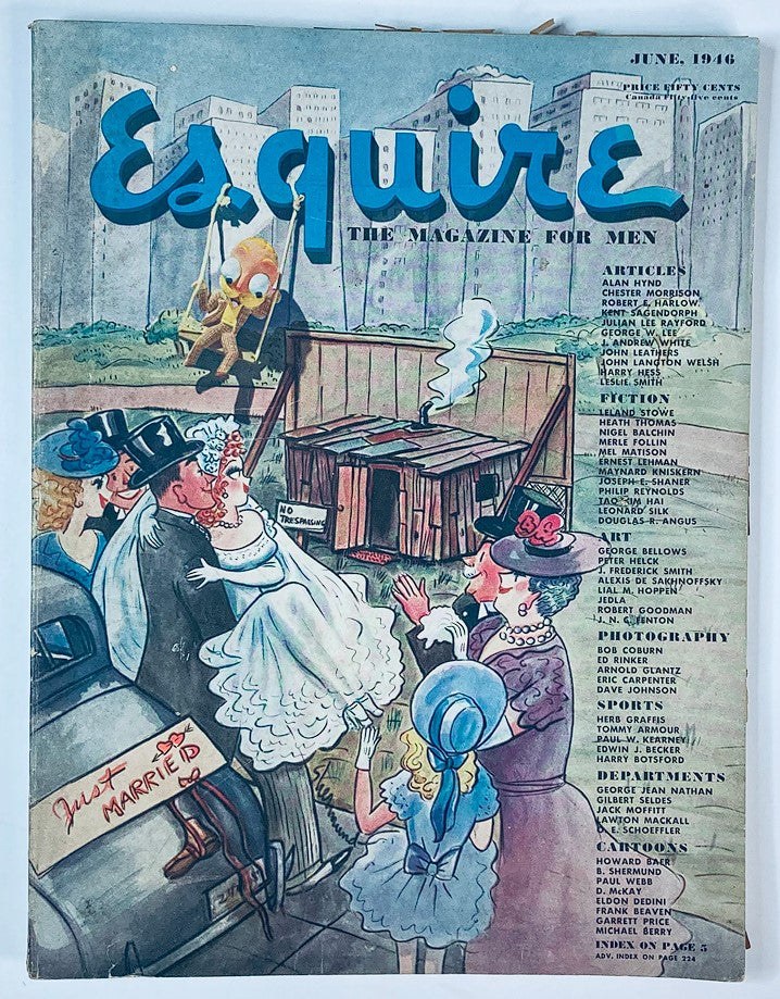 VTG Esquire Magazine June 1946 No. 151 New York to Paris On Wheels No Label