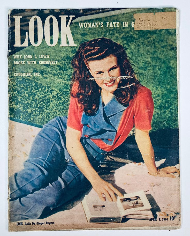 VTG Look Magazine April 9 1940 Vol 4 No. 8 Look Calls on Ginger Rogers