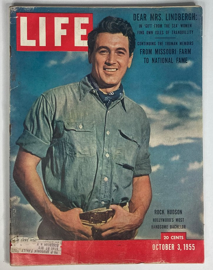 RES* VTG Life Magazine October 3 1955 Rock Hudson & Anne Lindbergh