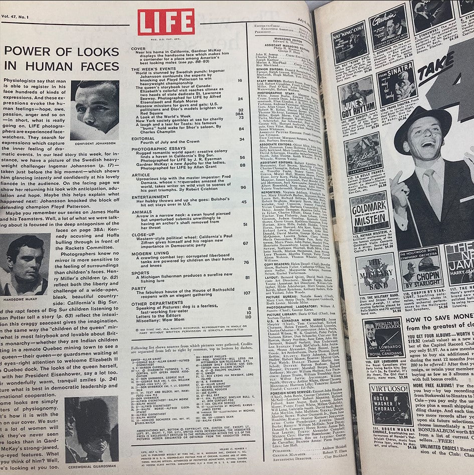 RES* VTG Life Magazine July 6 1959 Gardner McKay The New Challenger