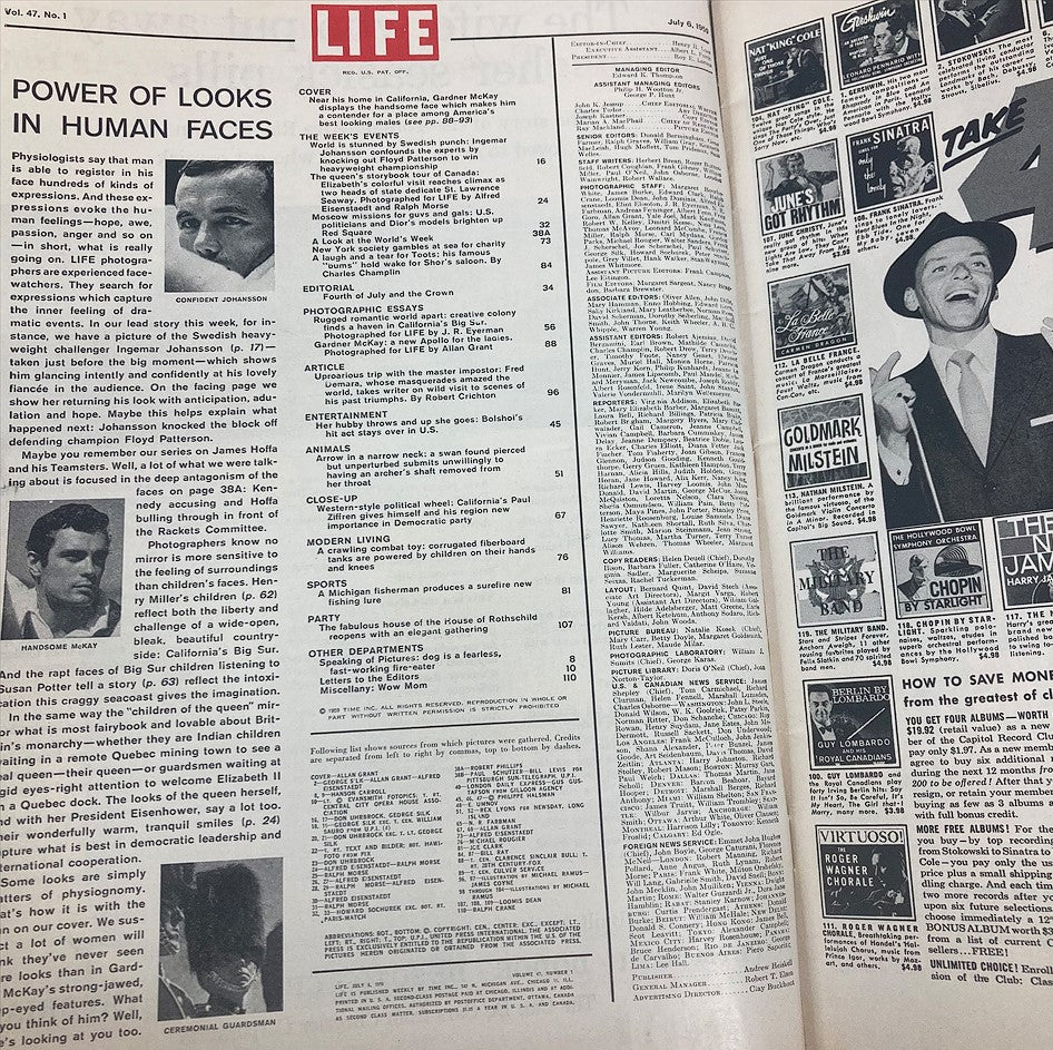 RES* VTG Life Magazine July 6 1959 Gardner McKay Photo in California