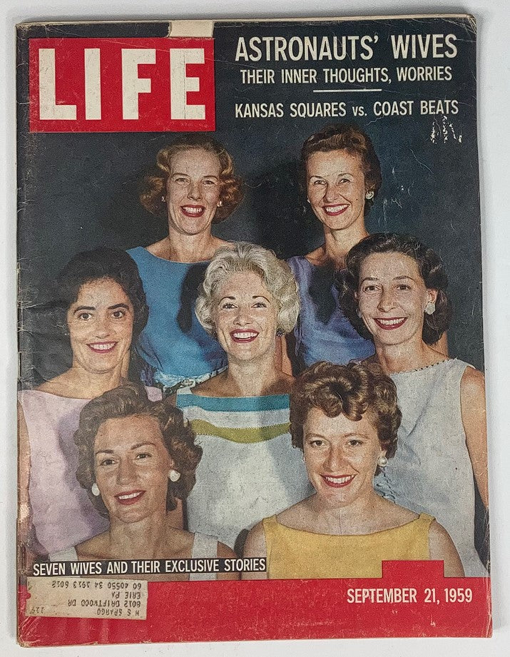 VTG Life Magazine September 21, 1959 cover featuring seven wives sharing their exclusive stories, showcasing a vintage design and iconic imagery.