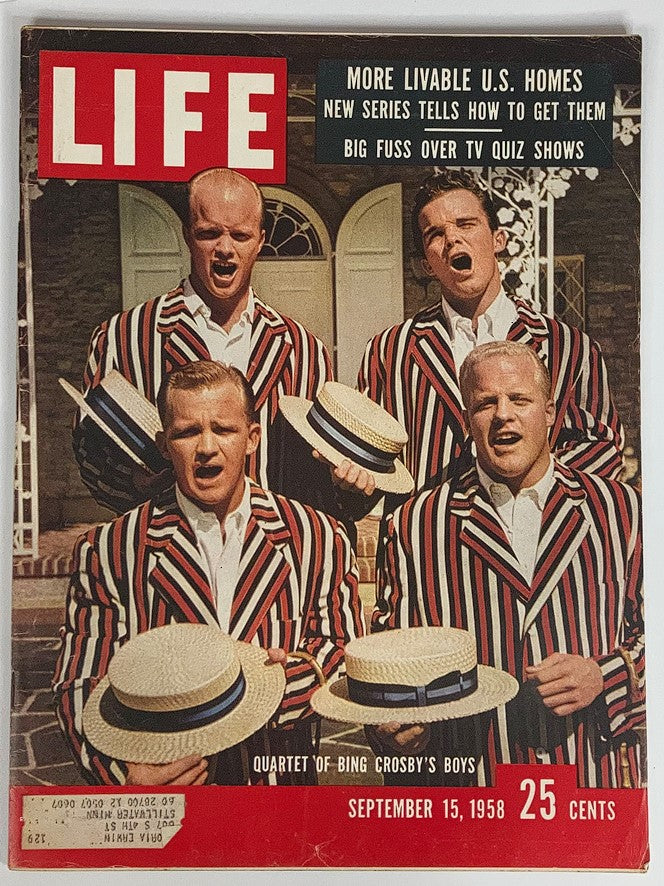 RES* VTG Life Magazine September 15 1958 Vol 45 #11 Quartet of Bing Crosby Sons