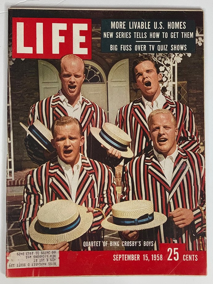 VTG Life Magazine September 15 1958 Vol 45 #11 The Promising Bing Crosby Sons