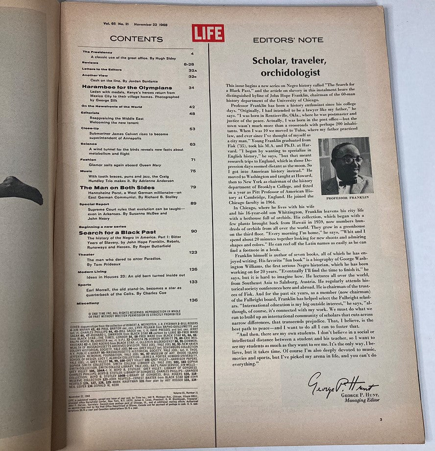 RES* VTG Life Magazine November 22 1968 Abolitionist Frederick Douglass