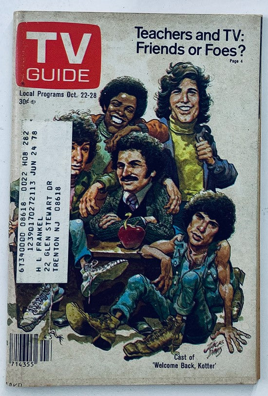 TV Guide Magazine October 22 1977 Robert Hegyes, Ron Palillo New Jersey-PA Ed.