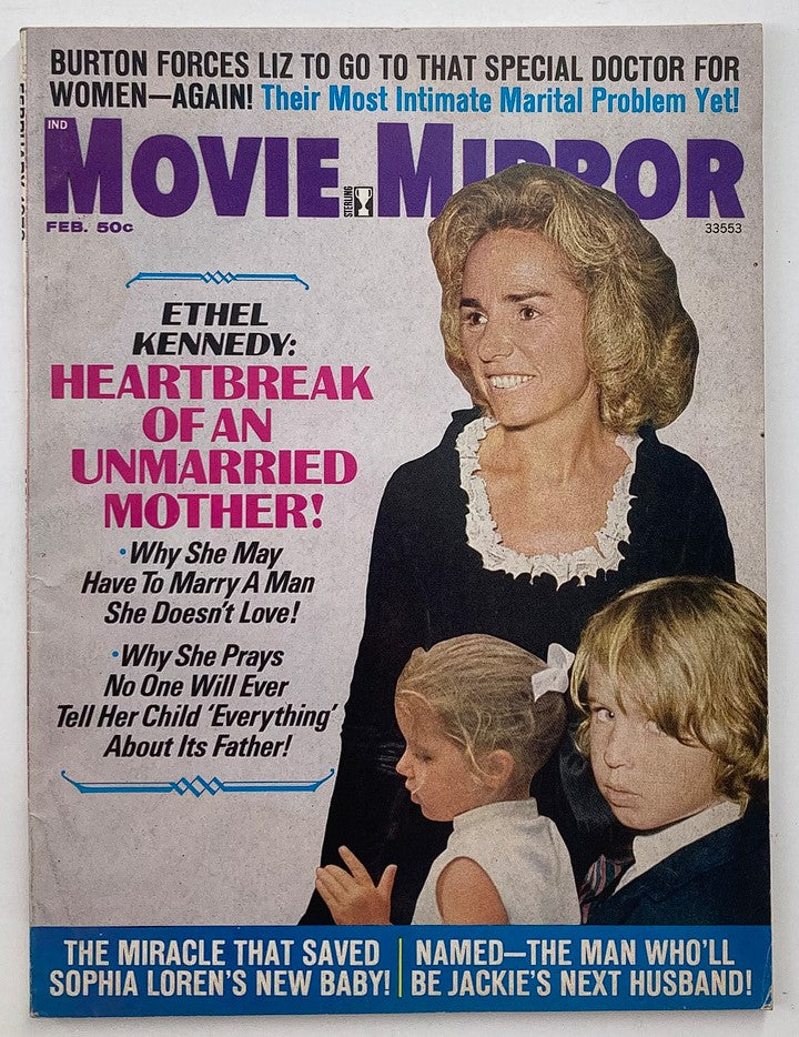 VTG Movie Mirror Magazine February 1973 Vol 17 #4 Ethel Kennedy No Label