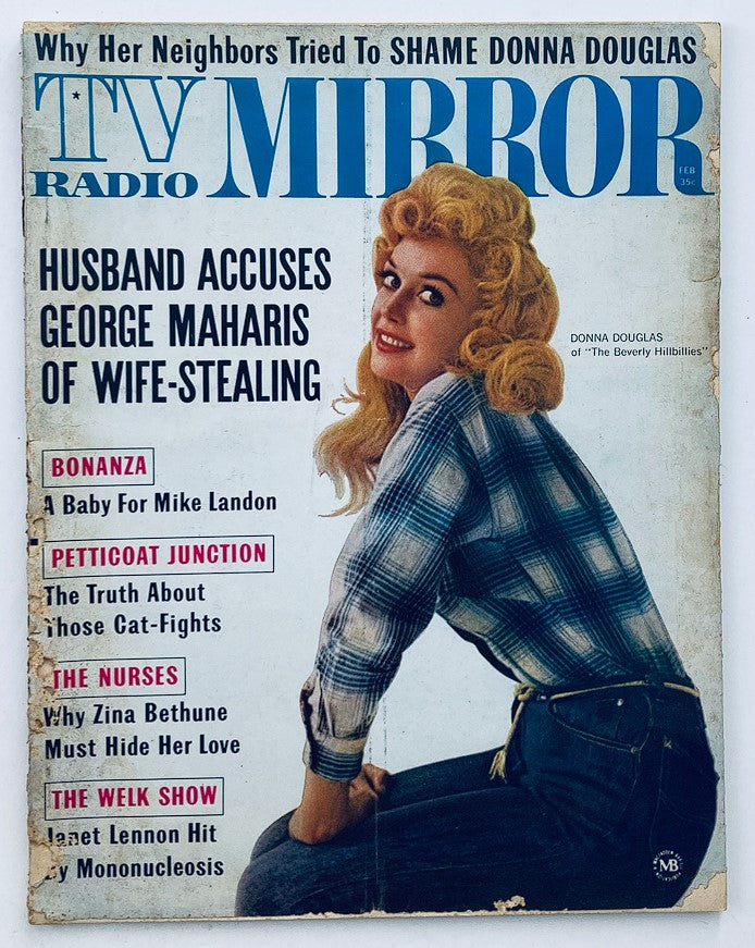 VTG TV Radio Mirror Magazine February 1964 Donna Douglas, Mike Landon No Label