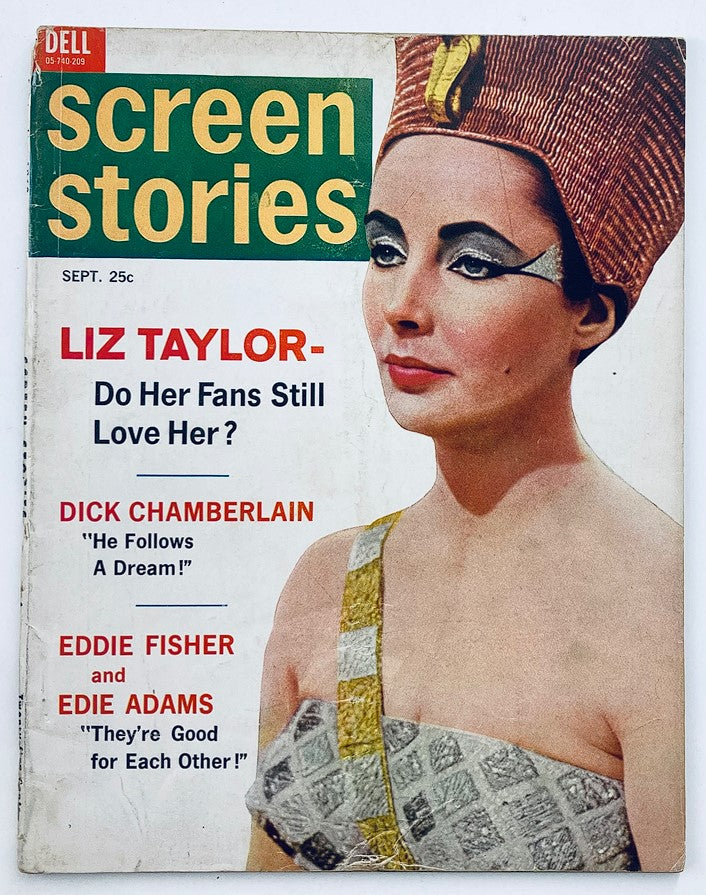 VTG Screen Stories Magazine September 1962 Elizabeth Taylor No Label