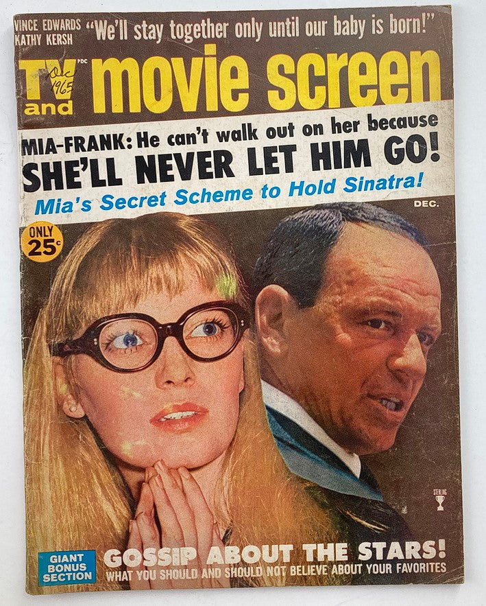 VTG TV and Movie Screen Magazine December 1965 Mia Farrow Frank Sinatra No Label