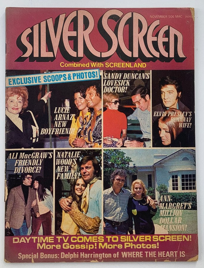 VTG Silver Screen Magazine November 1972 Lucie Arnaz, Ali MacGraw No Label