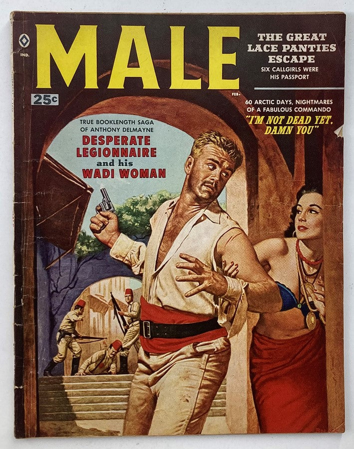 VTG Male Magazine February 1959 Vol 9 #2 Desperate Legionare Wadi Woman No Label