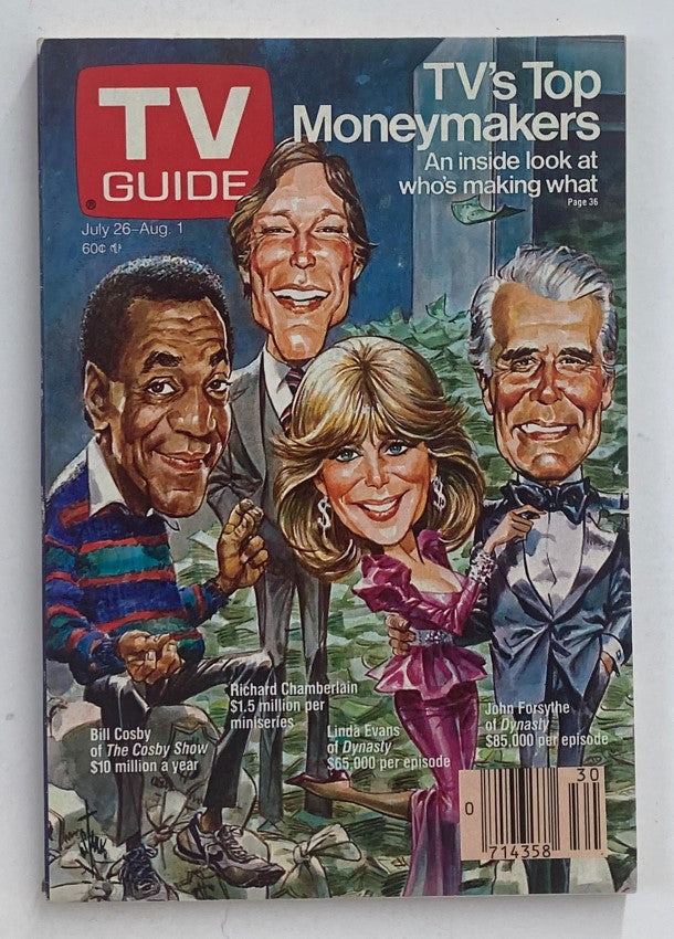 TV Guide Magazine July 26 1986 Bill Cosby, Linda Evans Philadelphia Ed. No Label