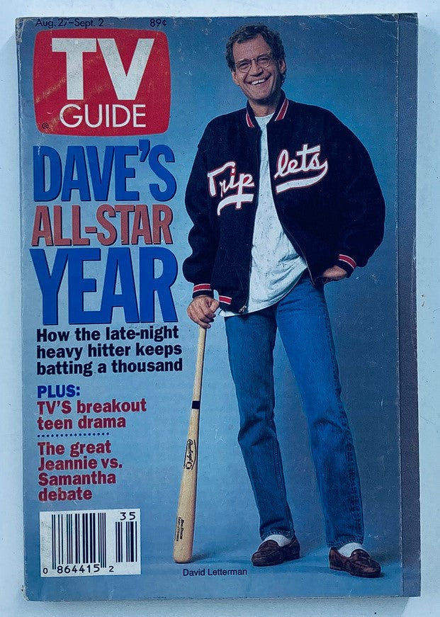 TV Guide Magazine August 27 1994 David Letterman Chicago Metro Ed. No Label