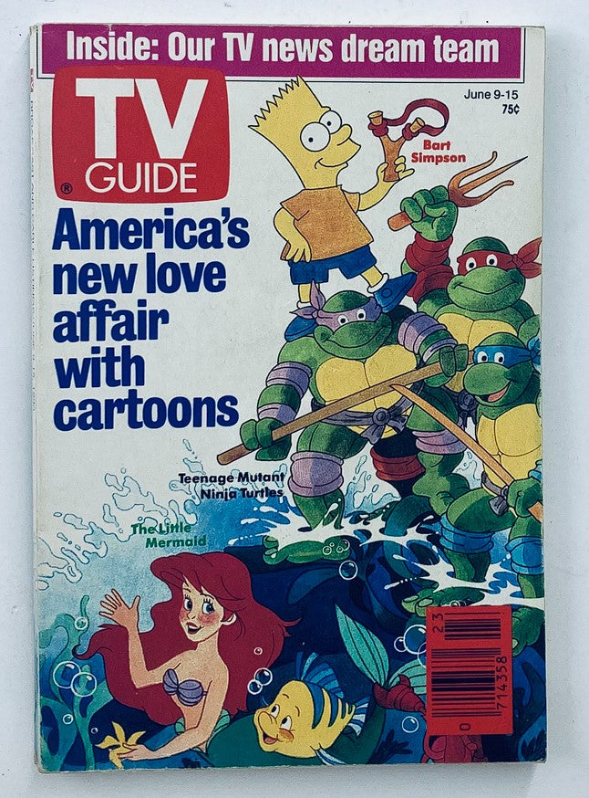 TV Guide Magazine June 9 1990 Bart Simpson TMNT Eastern Illinois Ed. No Label