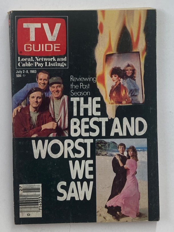 TV Guide Magazine July 2 1983 featuring Alan Alda and Richard Chamberlain on the cover, highlighting television shows from the early 1980s.