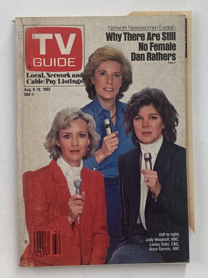 TV Guide Magazine August 6 1983 Judy Woodruff, Lesley Stahl PA Ed. No Label