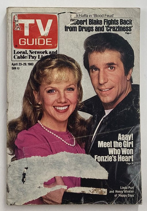 TV Guide Magazine April 23 1983 Linda Purl & Henry Winkler LA Metro Ed.