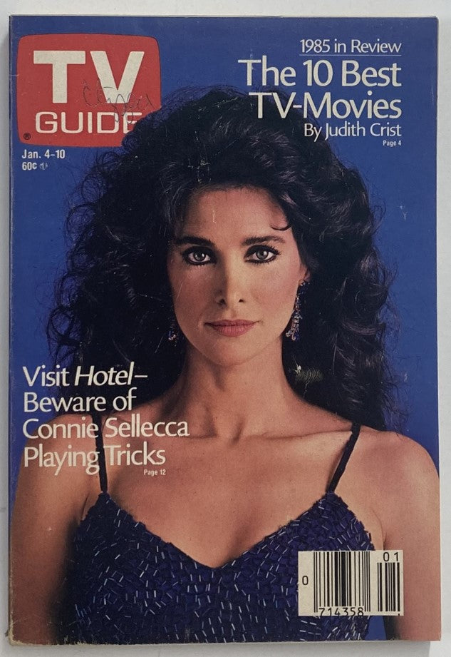 TV Guide Magazine January 4 1986 Connie Sellecca Philadelphia Ed. No Label